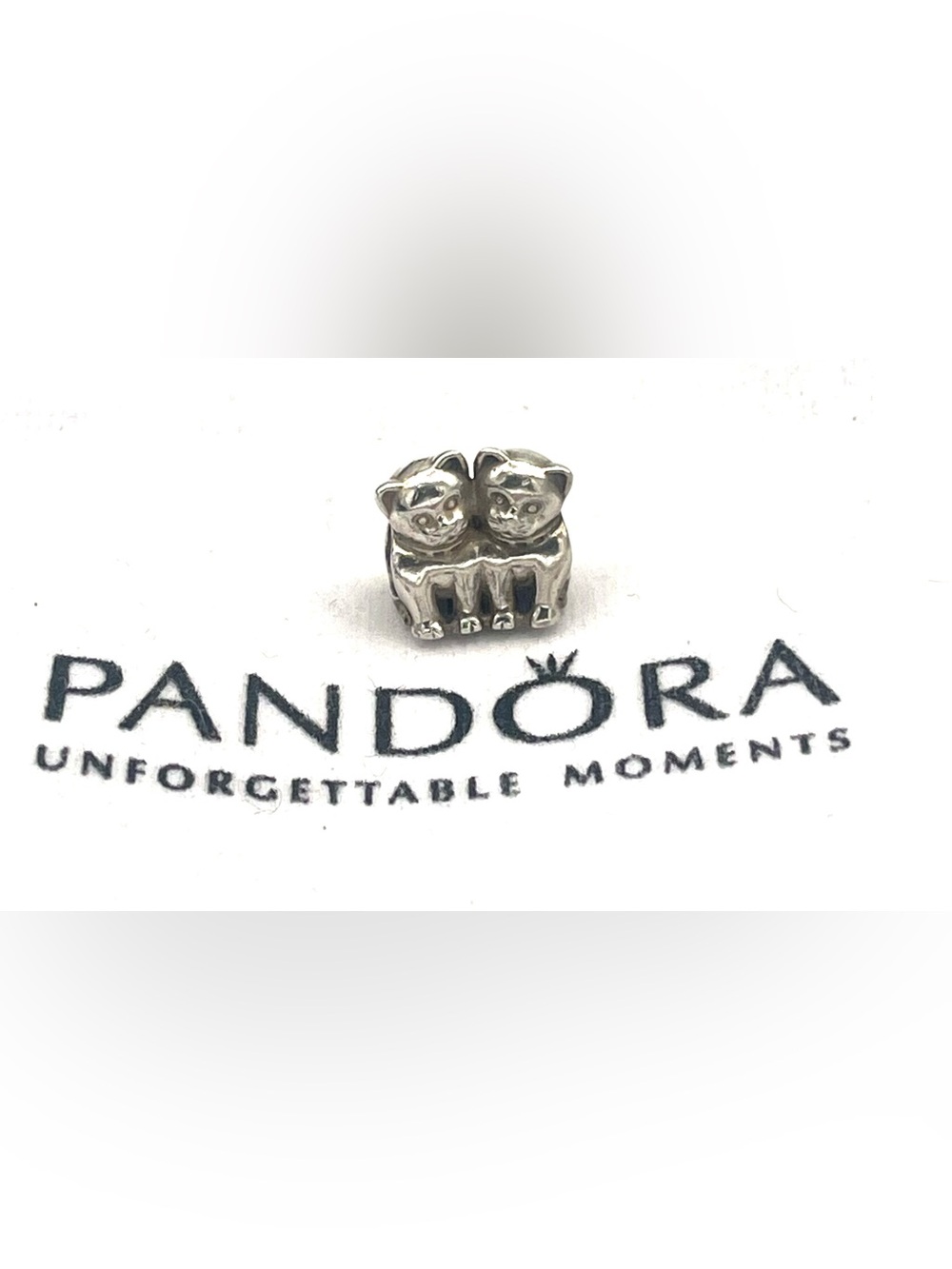 Pandora Purrfect Together Silver Double Cat Charm - Retired